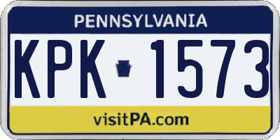 PA license plate KPK1573
