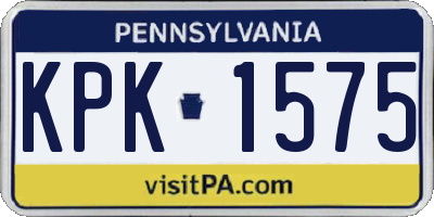 PA license plate KPK1575