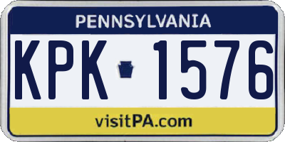 PA license plate KPK1576