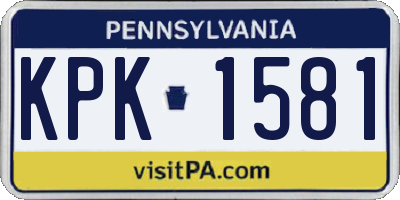 PA license plate KPK1581