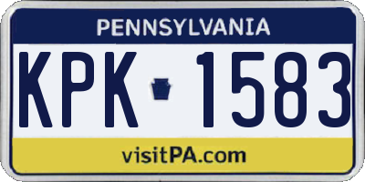 PA license plate KPK1583