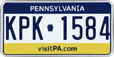 PA license plate KPK1584