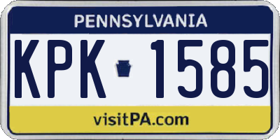 PA license plate KPK1585