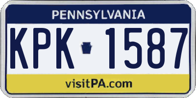 PA license plate KPK1587