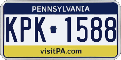 PA license plate KPK1588