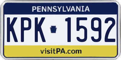 PA license plate KPK1592