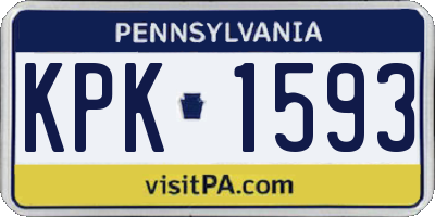 PA license plate KPK1593