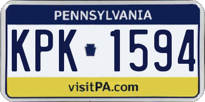 PA license plate KPK1594