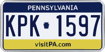 PA license plate KPK1597