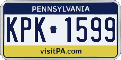 PA license plate KPK1599