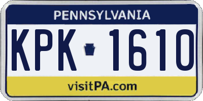 PA license plate KPK1610