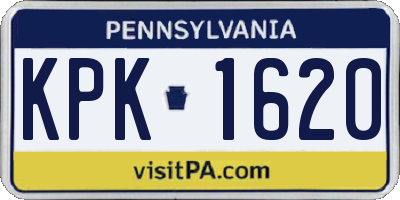 PA license plate KPK1620