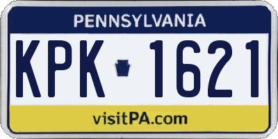 PA license plate KPK1621