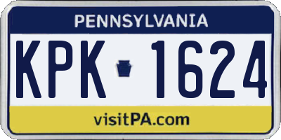 PA license plate KPK1624