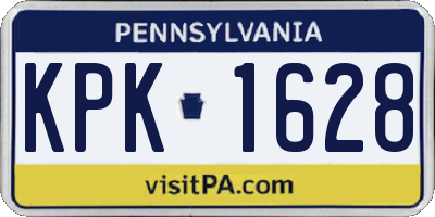 PA license plate KPK1628