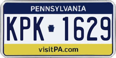 PA license plate KPK1629
