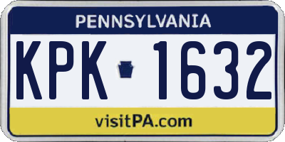 PA license plate KPK1632