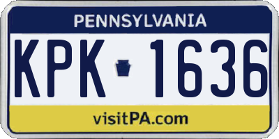 PA license plate KPK1636
