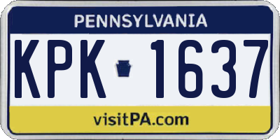 PA license plate KPK1637