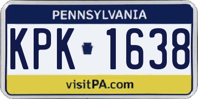 PA license plate KPK1638