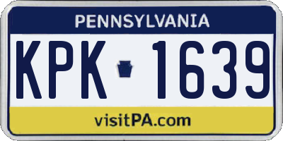 PA license plate KPK1639