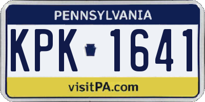 PA license plate KPK1641