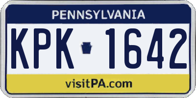 PA license plate KPK1642