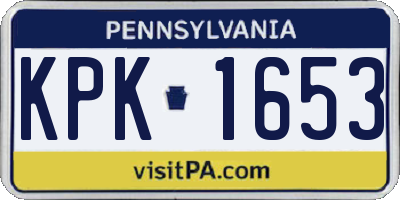 PA license plate KPK1653