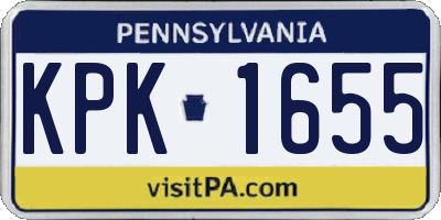 PA license plate KPK1655