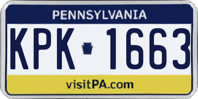 PA license plate KPK1663