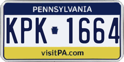 PA license plate KPK1664
