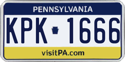 PA license plate KPK1666