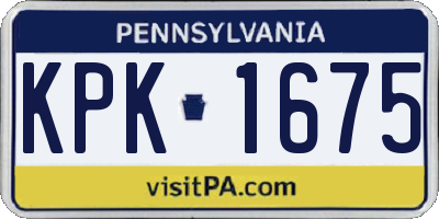 PA license plate KPK1675