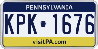 PA license plate KPK1676