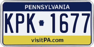 PA license plate KPK1677