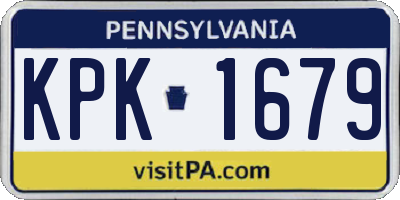 PA license plate KPK1679