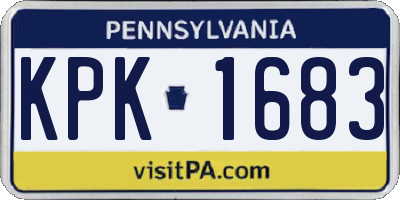 PA license plate KPK1683