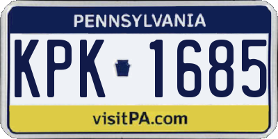 PA license plate KPK1685