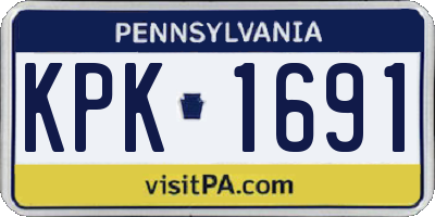 PA license plate KPK1691