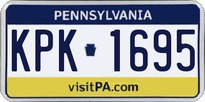 PA license plate KPK1695