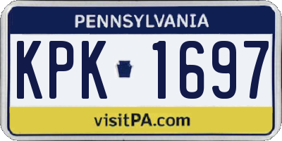 PA license plate KPK1697