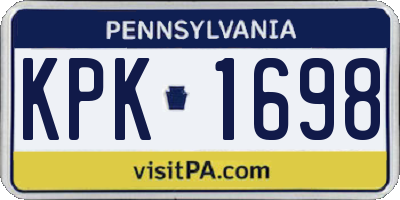 PA license plate KPK1698