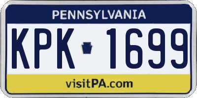 PA license plate KPK1699