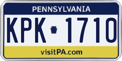 PA license plate KPK1710