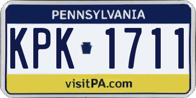 PA license plate KPK1711