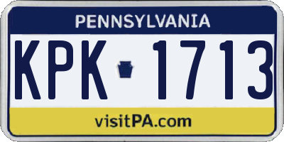 PA license plate KPK1713
