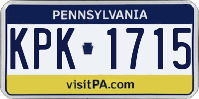 PA license plate KPK1715