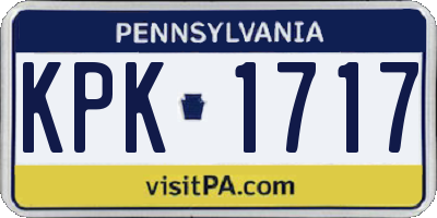 PA license plate KPK1717