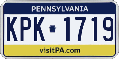 PA license plate KPK1719