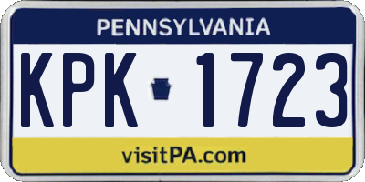 PA license plate KPK1723